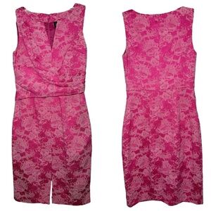 Adrianna Papel Pink Floral Ruched Sheath Dress Size 4 Rose Feminine Preppy